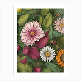 Dahlias Art Print