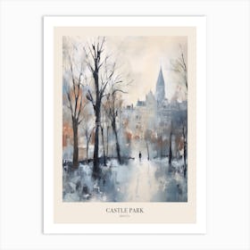 Winter City Park Poster Castle Park Bristol 3 Art Print