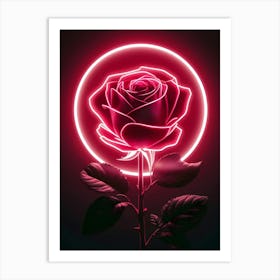 Neon Rose Art Print