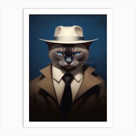 Gangster Cat Siamese 3 Art Print