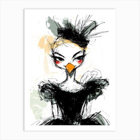 Bird In A Dress 1 Art Print