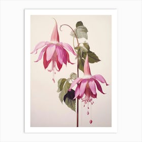 Floral Illustration Fuchsia 1 Art Print