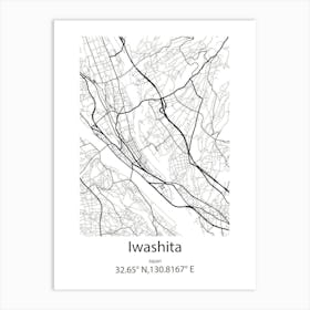 Iwashita,Japan Minimalist Map Poster