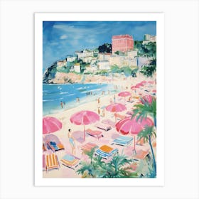 Tropea, Calabria   Italy Beach Club Lido Watercolour 2 Art Print