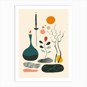 Cute Objects Abstract Illustration 19 Art Print