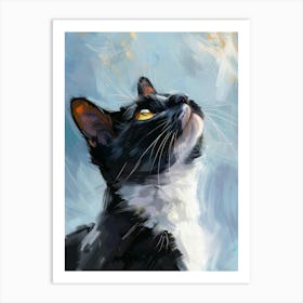 Black And White Cat 1 Art Print