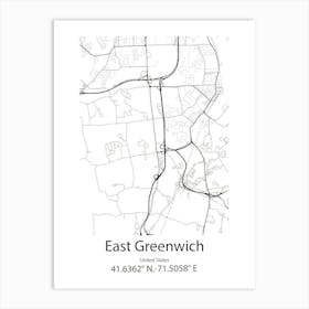 East Greenwich,United States Minimalist Map Art Print