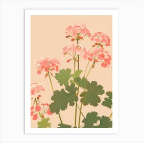 Geraniums Flower Big Bold Illustration 4 Art Print