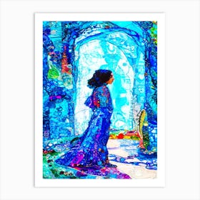 Thought Of The Day - Woman In Blue Art Print