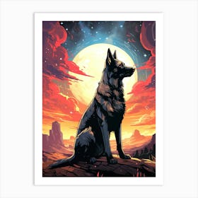 Wolf In The Desert Art Print