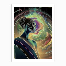Space , Portrait of a woman, beautiful, artwork print. "The Time Is Right" Art Print