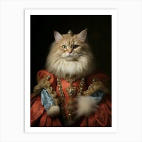 Tudor Style Cat In Medieval Dress 3 Art Print