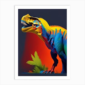Allosaurus Fragilis Primary Colours Dinosaur Art Print