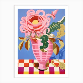 Roses Flower Vase 2 Art Print