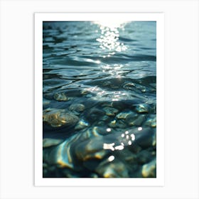 Close Up Of A High Definition Vibranly Clear And Shimmering Lake Surface Revealing A Mesmerizing (3) Art Print