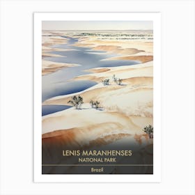 Lenis Maranhenses National Park Brazil Watercolour 2 Art Print