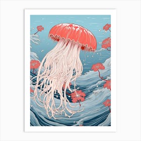 Sea Nettle Jellyfish Japanese Illustration 2 Art Print