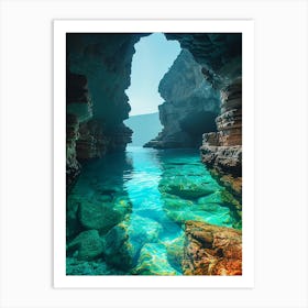 Cave With Clear Water Art Print