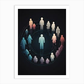 People In A Circle Art Print