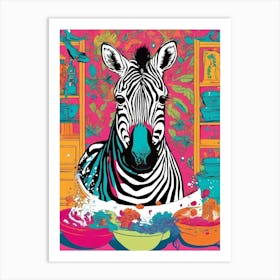 Zebra In The Kitchen 1 Art Print