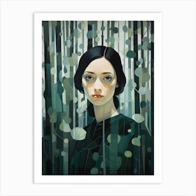 Woman and Trees in Winter 3 Art Print