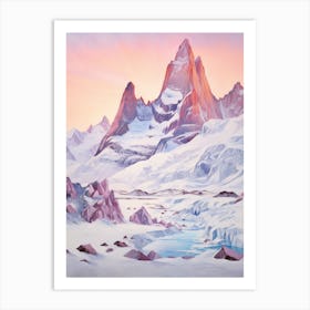 Dreamy Winter Painting Torres Del Paine National Park Argentina 1 Art Print