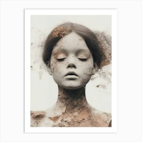 The dream of the sleeping beauty, A portrait of a girl  Art print Art Print