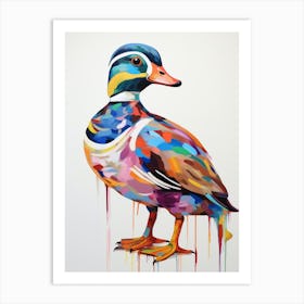 Colourful Bird Painting Wood Duck 2 Art Print