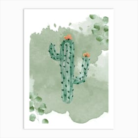 Watercolor Cactus 1 Art Print