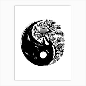 Zen Ying Yang Bonsai Art Print