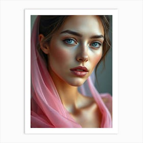 Portrait Of A Beautiful Women Art Print