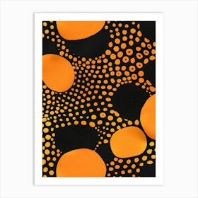 Orange And Black Polka Dots Art Print