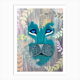 Blue Lion Art Print