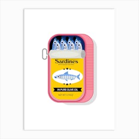 Pink and Yellow Sardines Print Art Print