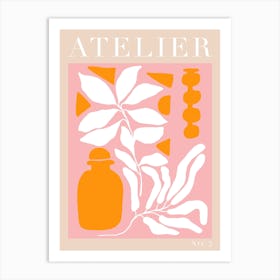 Pink And Orange Atelier Living Room Art print