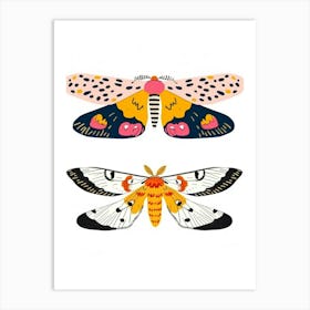 Colourful Insect Illustration Moth 1 Art Print