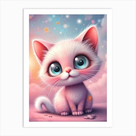 Pinky Pinkerton and the Magical Whisker Quest: A cute Kitten Artwork For Kids Art Print