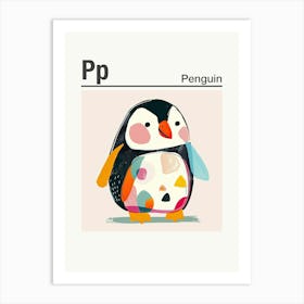 Animals Alphabet Penguin 4 Art Print