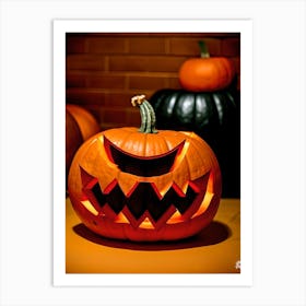 Halloween Pumpkin Carving 1 Art Print