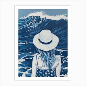 'Blue Wave' 5 Art Print