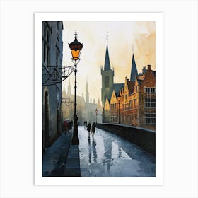 Bruges Oil Cityscape Art Print