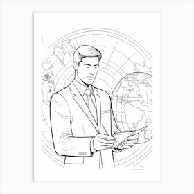 Line Art Inspired By The Creation Of The World And Other Business 1 Art Print