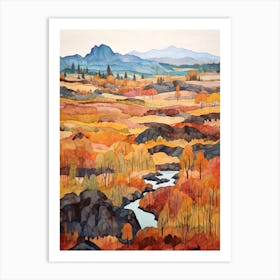 Autumn National Park Painting Thingvellir National Park Iceland 1 Art Print