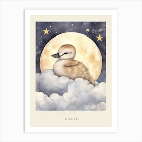 Sleeping Baby Goose Nursery Poster Art Print