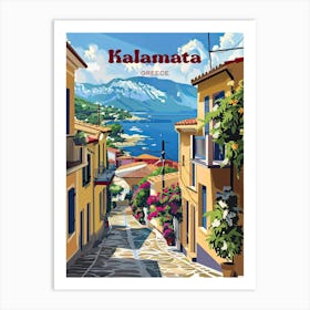 Kalamata Greece Island Digital Travel Art Art Print