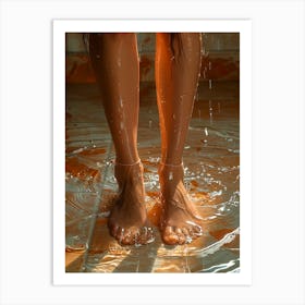 Woman'S Feet In Water 1 Art Print