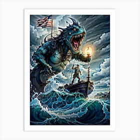 Sea Monster Attack Art Print