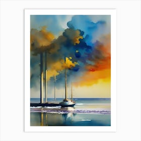 Sunset On The Sea Art Print