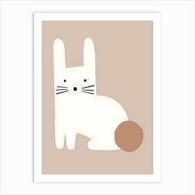 Scandi Rabbit Neutral Art Print