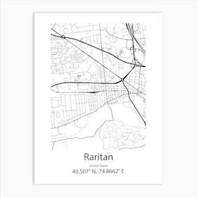 Raritan,United States Minimalist Map Poster